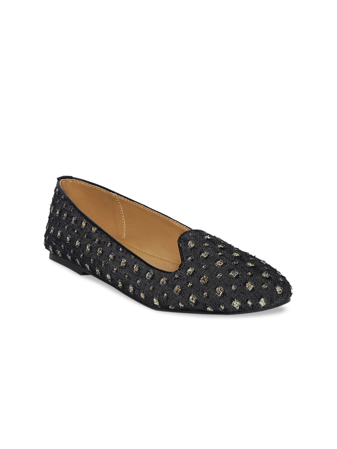 

People Women Black Printed Fabric Ballerinas