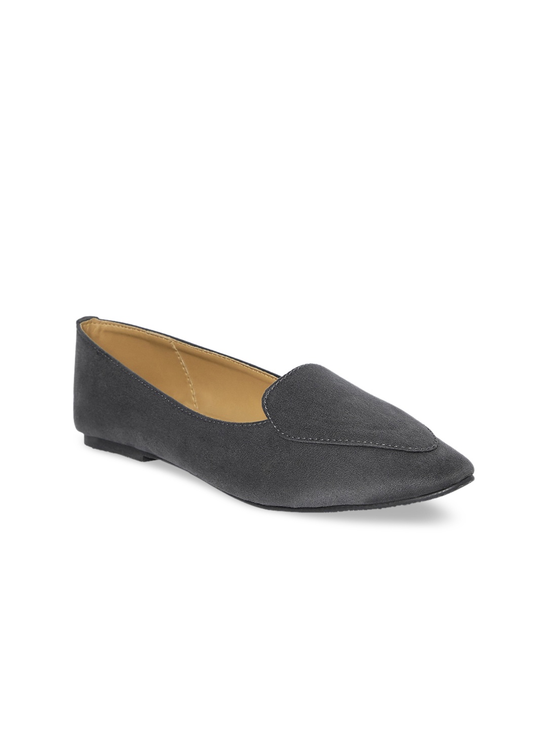 

People Women Charcoal Grey Solid Ballerinas