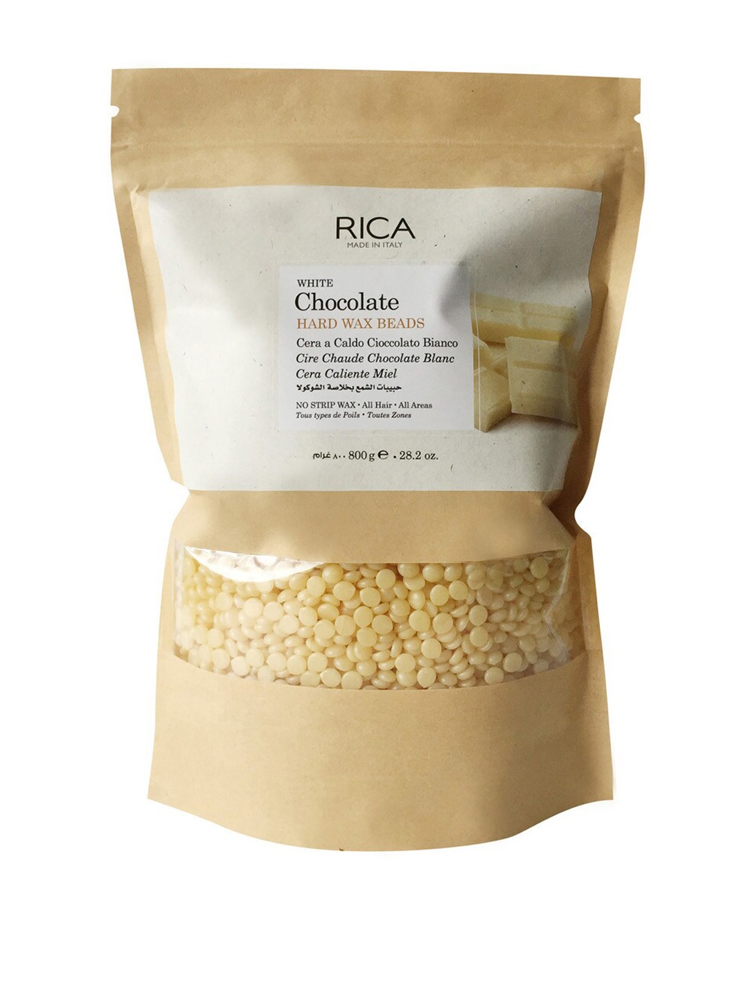 Rica Unisex White Chocolate Hard Wax Beads 800 gm, Beige