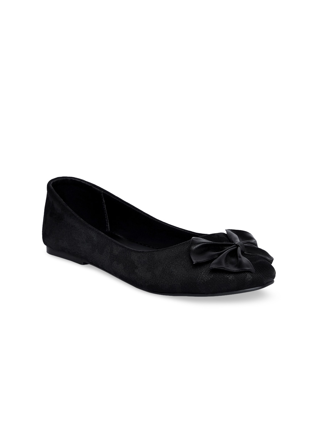 

People Women Black Woven Design Fabric Ballerinas