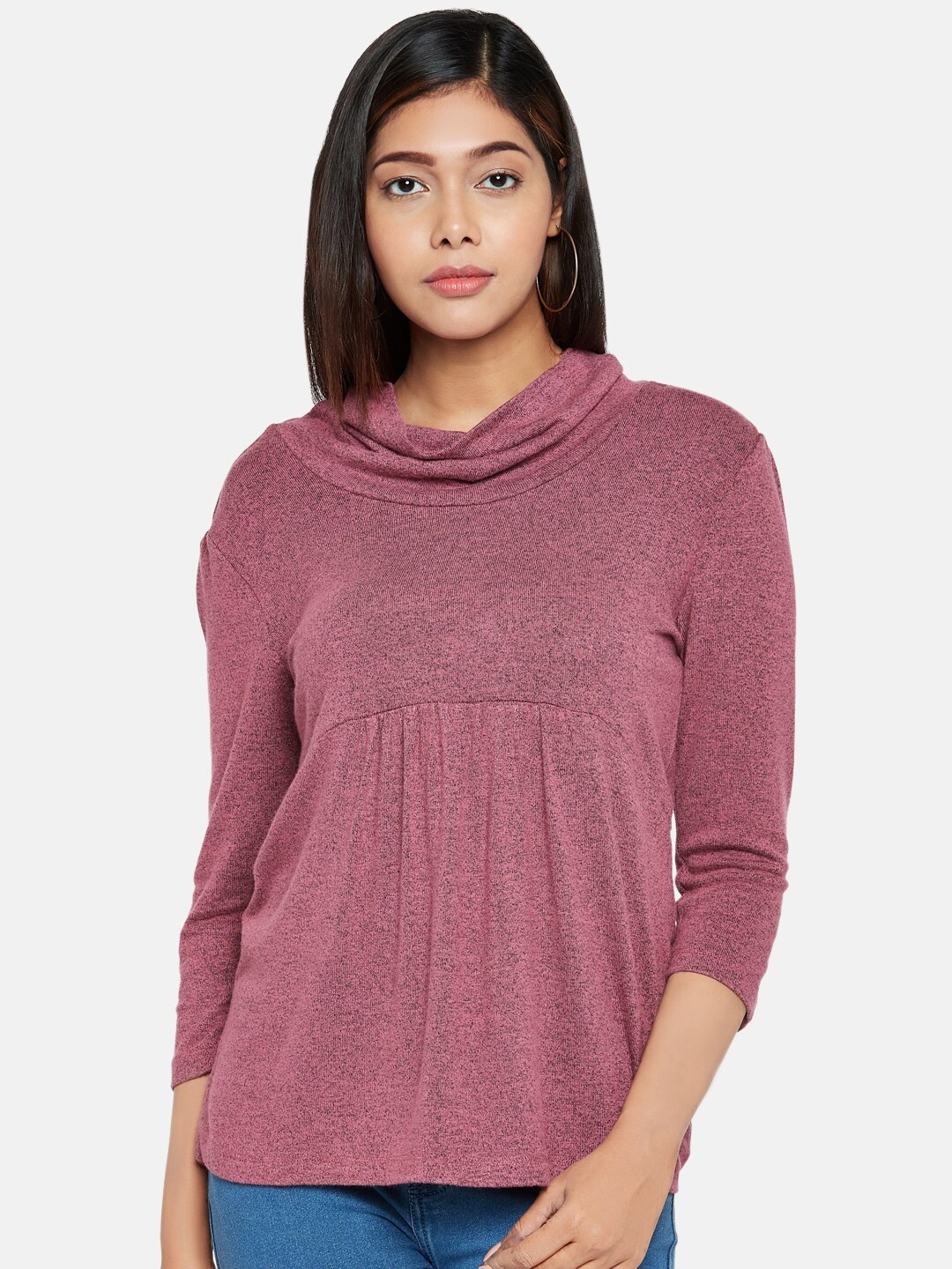 

Honey by Pantaloons Women Mauve Pink Solid Top