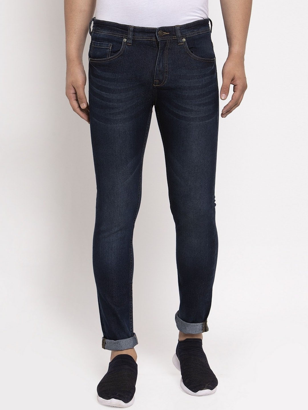 

KLOTTHE Men Navy Blue Regular Fit Jeans