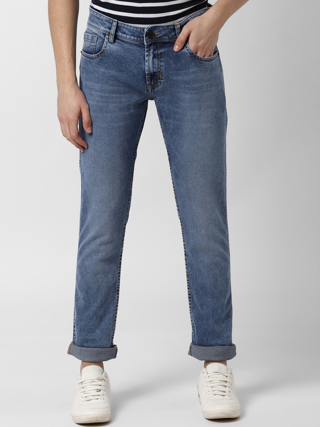 

Peter England Casuals Men Blue Skinny Fit Mid-Rise Clean Look Stretchable Jeans