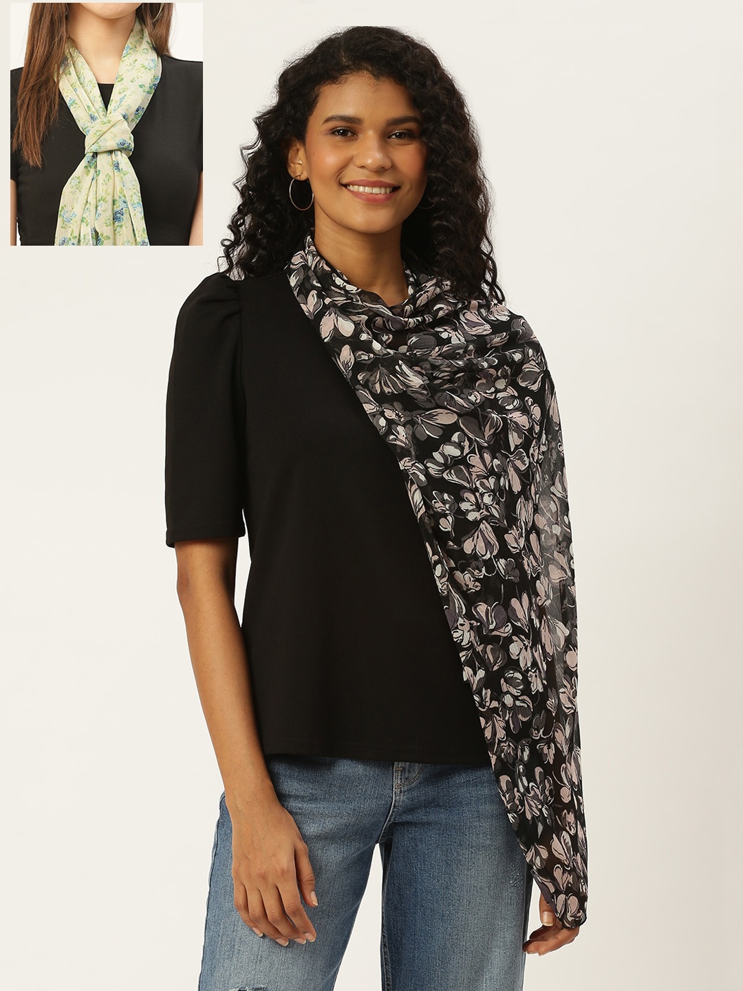 

Trend Arrest Women Pack Of 2 Printed Scarves, Brown