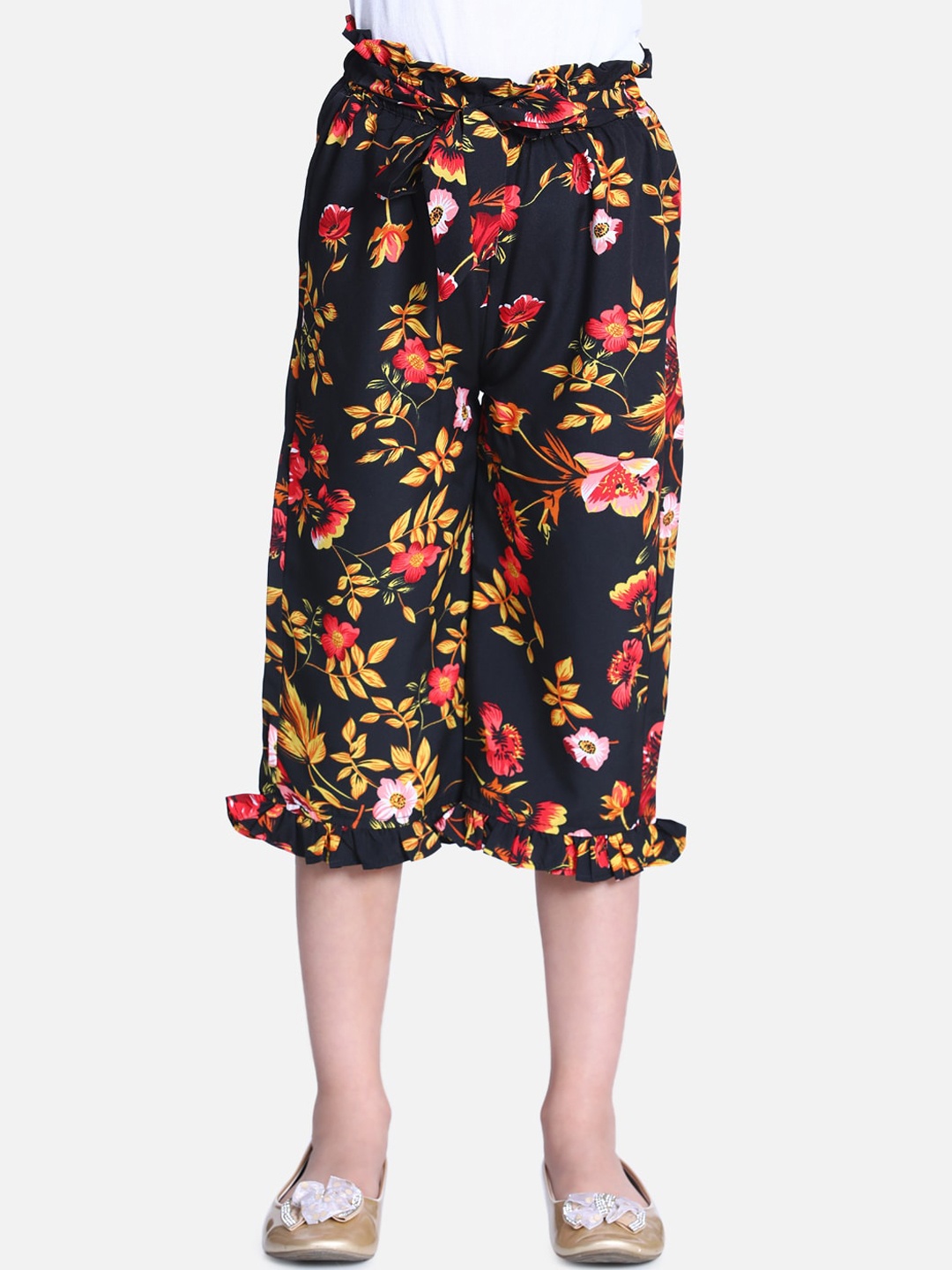 

Cutiekins Girls Black & Brown Printed Capris