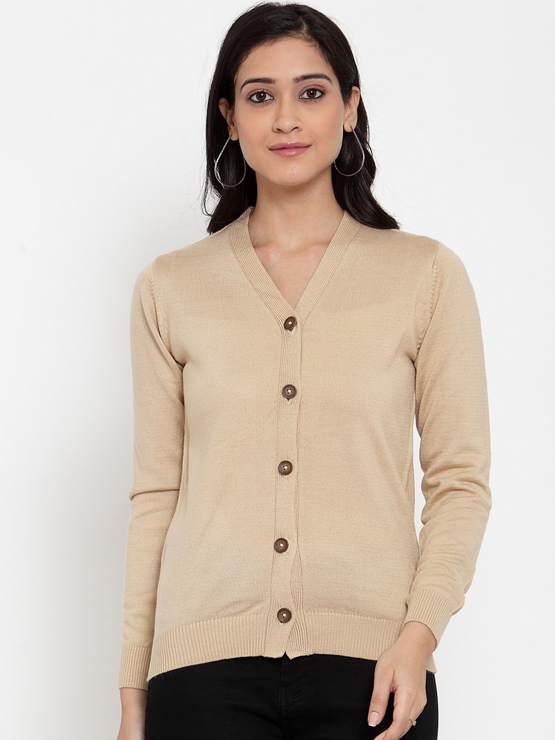 

Kalt Women Beige Solid Cardigan