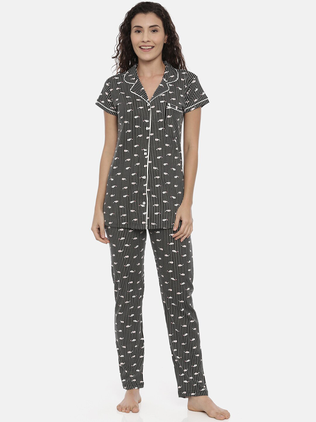 

Bailey sells Women Black & White Striped Night Suit