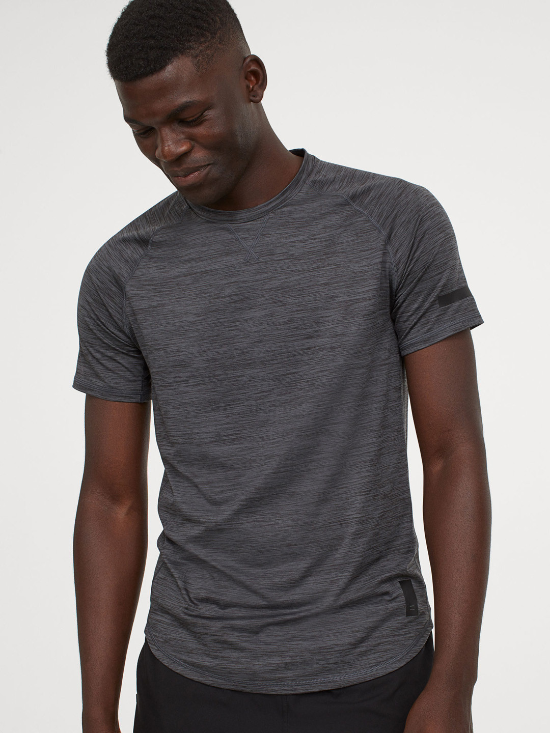 

H&M Men Grey Solid Loose Fit Sports Top