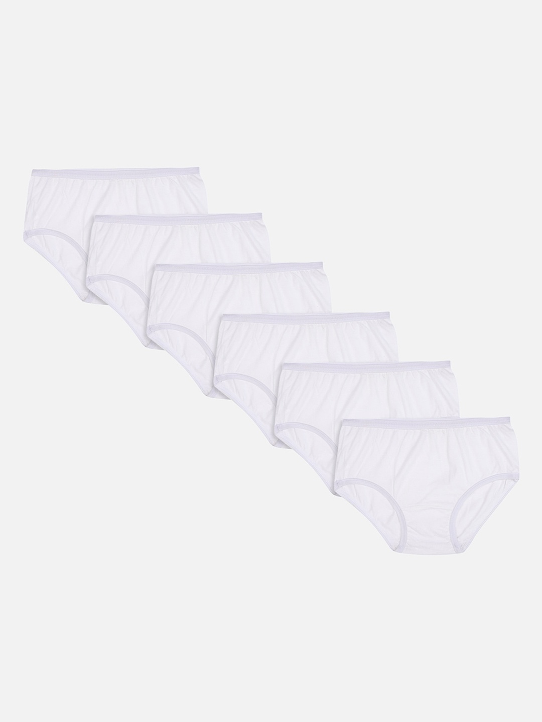 

Bodycare Kids Girls Pack of 6 White Solid Basic Briefs