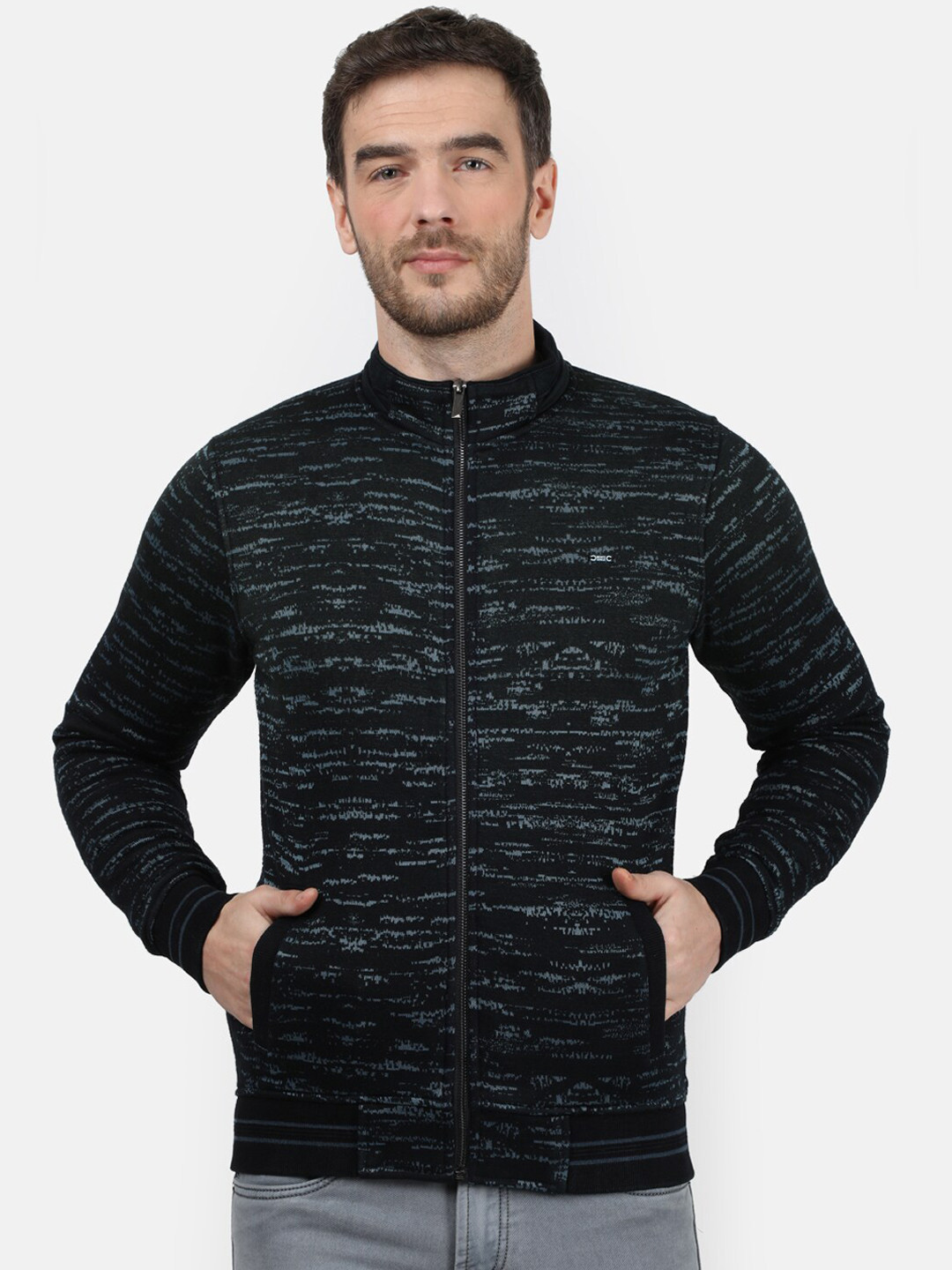 

Monte Carlo Men Black Self Design Sweatshirt