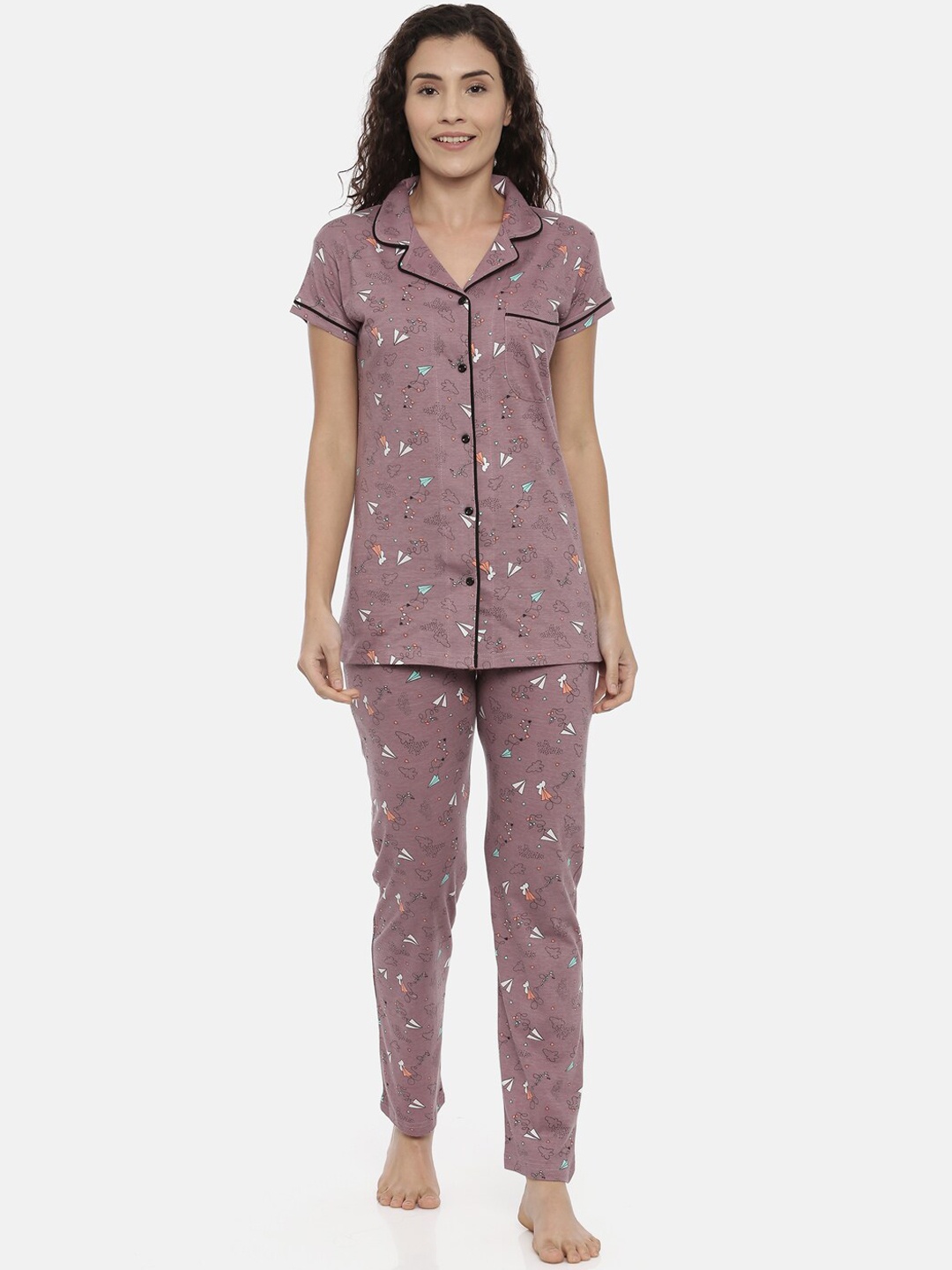 

Bailey sells Women Mauve & White Printed Night Suit
