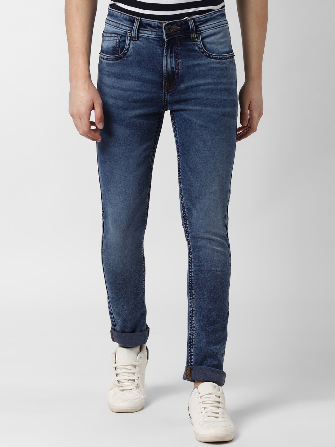 

Peter England Casuals Men Navy Blue Skinny Fit Mid-Rise Clean Look Jeans