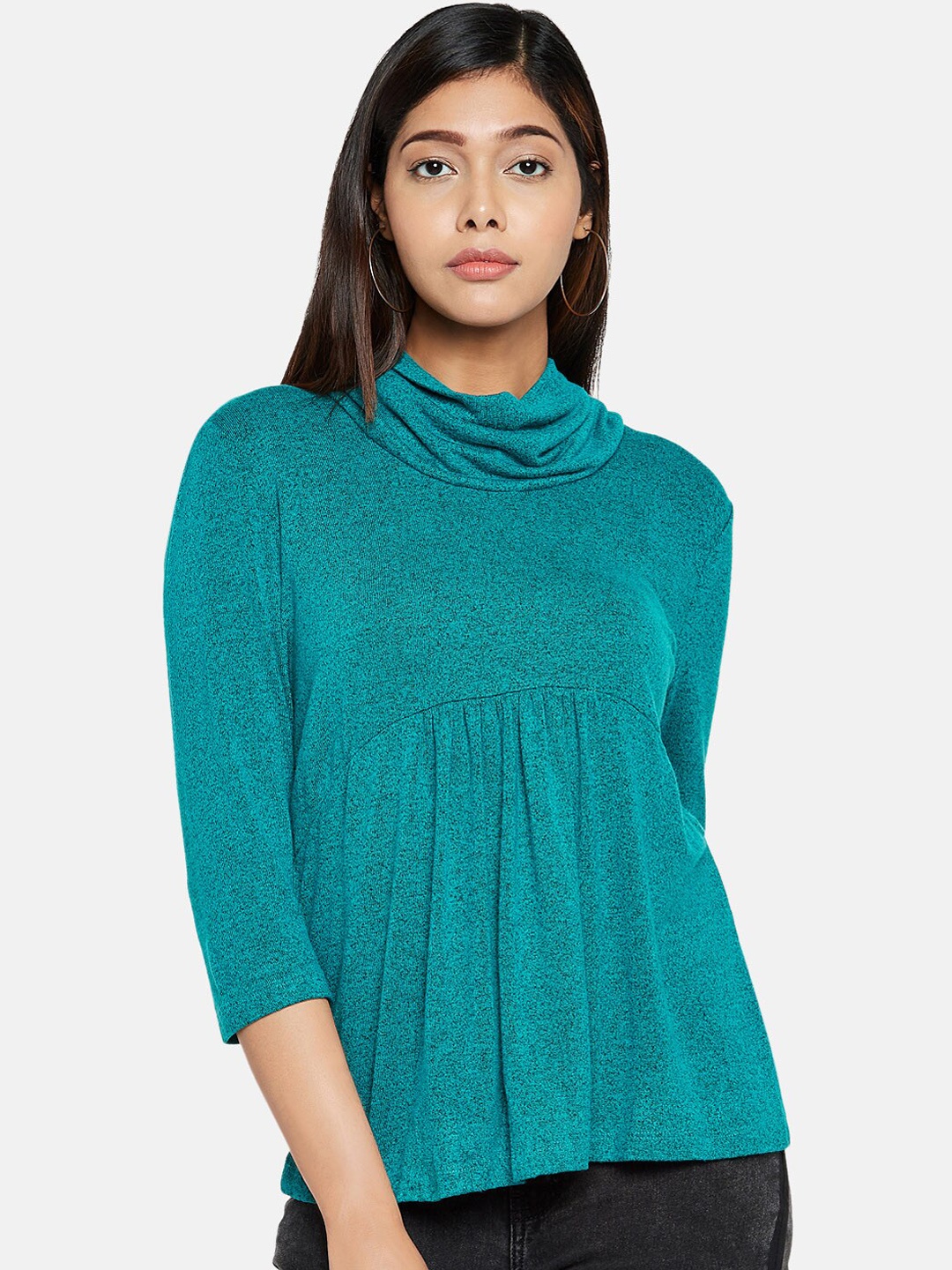 Honey by Pantaloons Women Green Solid Empire Top