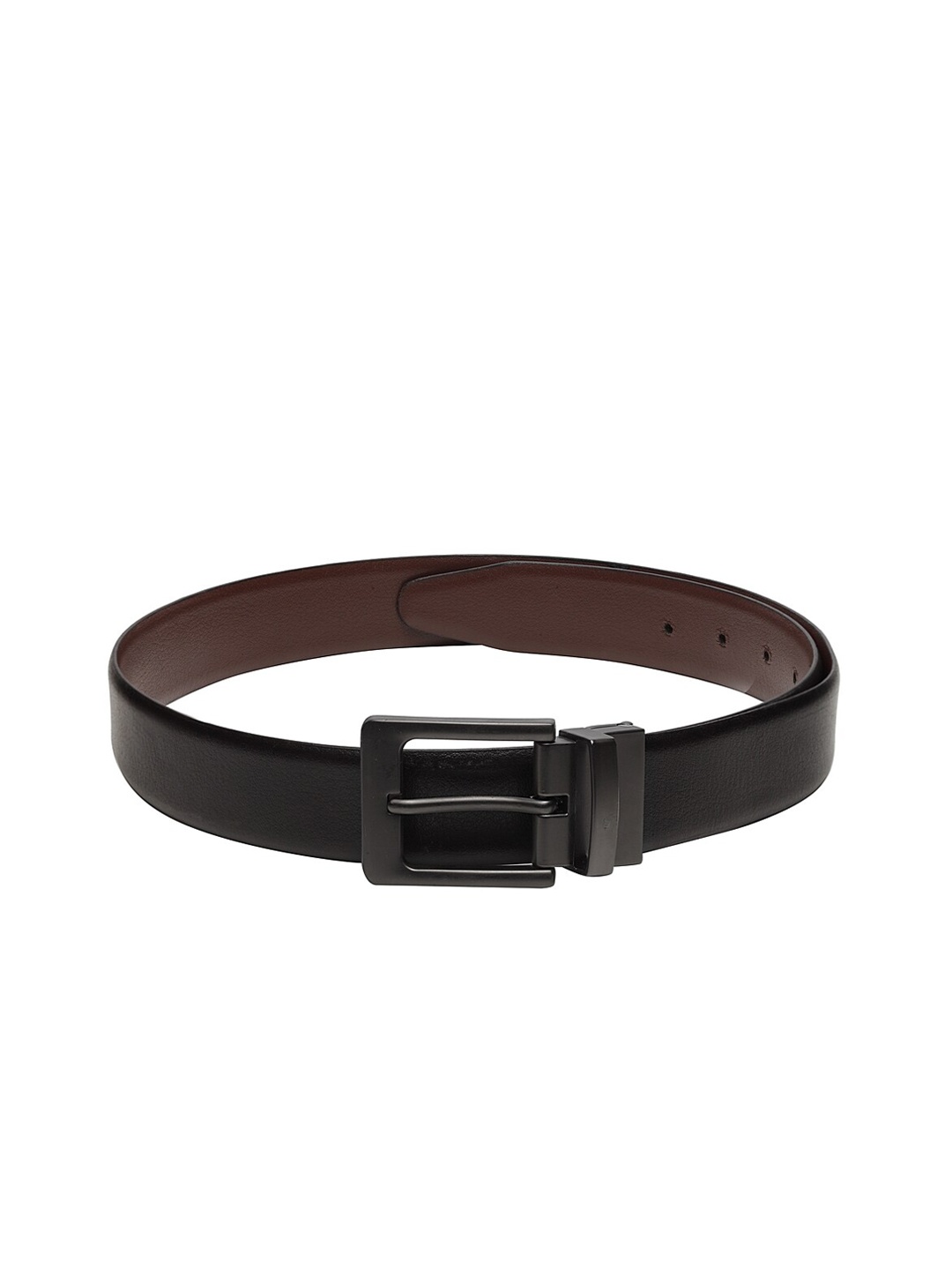 

Teakwood Leathers Men Black & Brown Solid Genuine Leather Reversible Belt