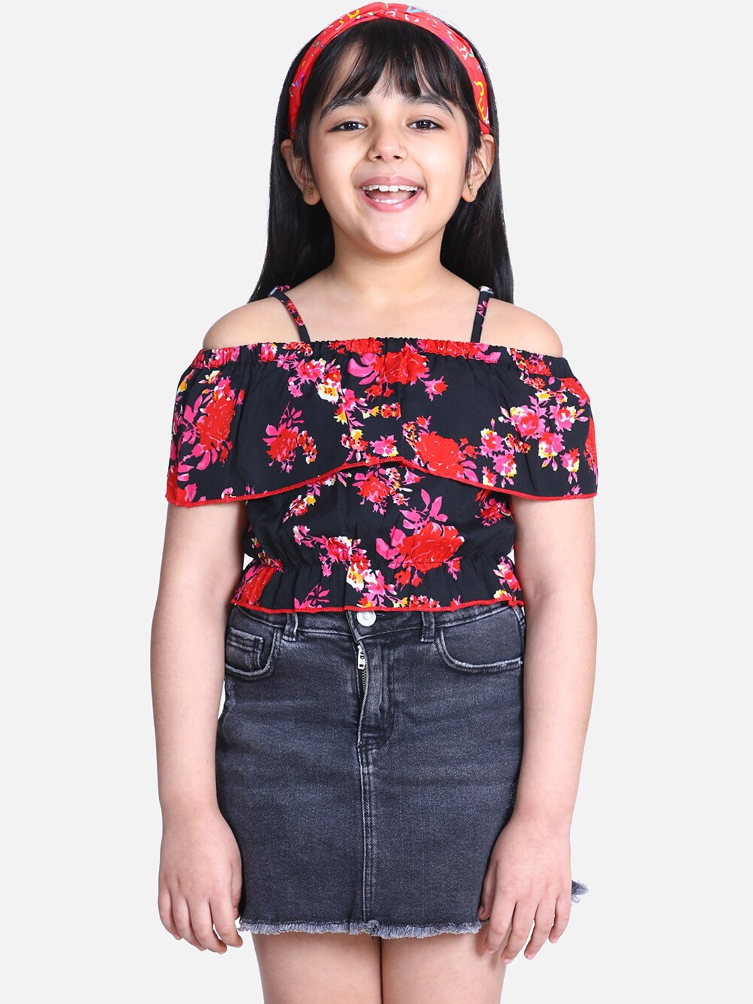 

Cutiekins Girls Black Printed Top