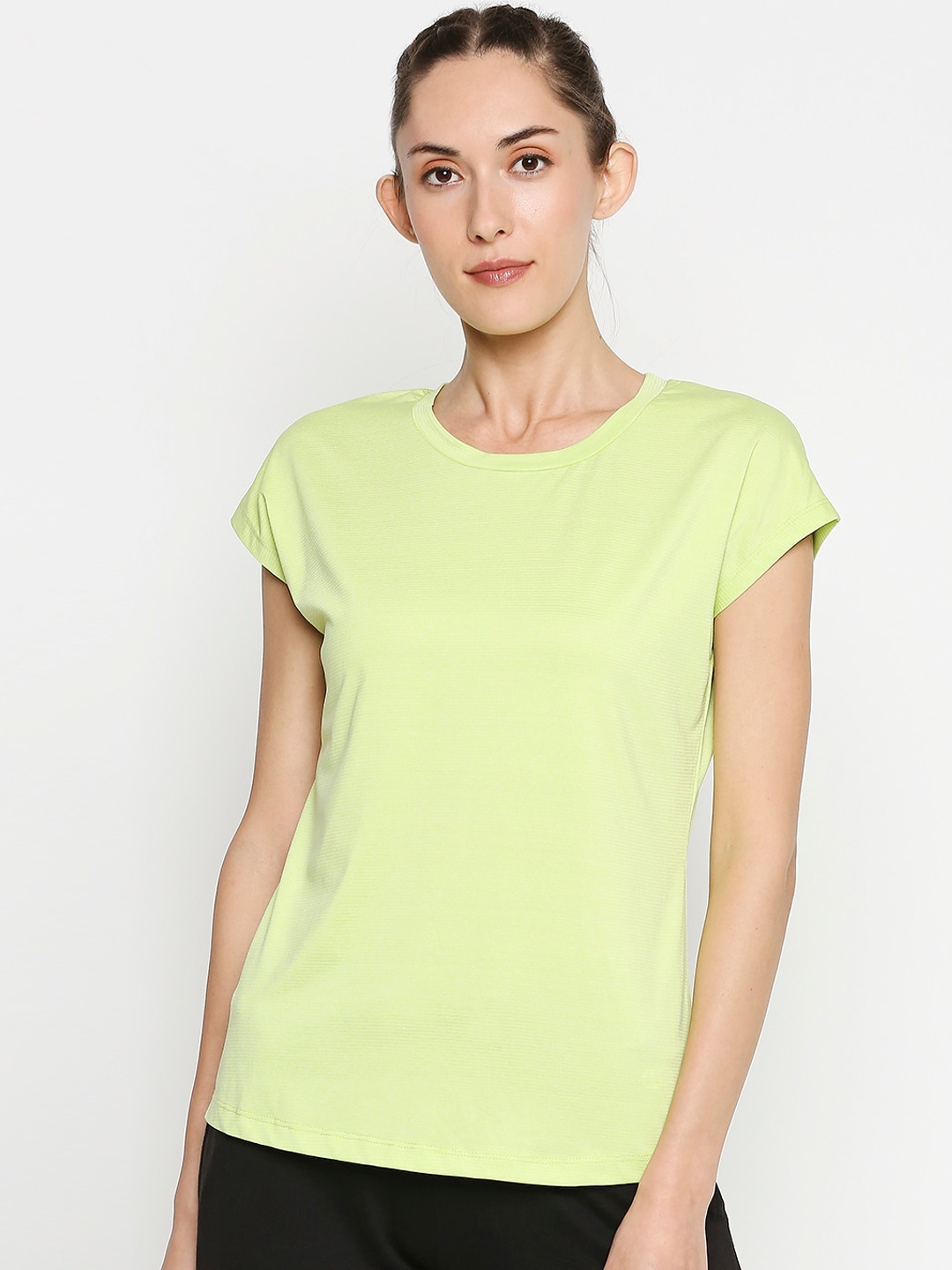 

Ajile by Pantaloons Women Lemon Green Striped Top