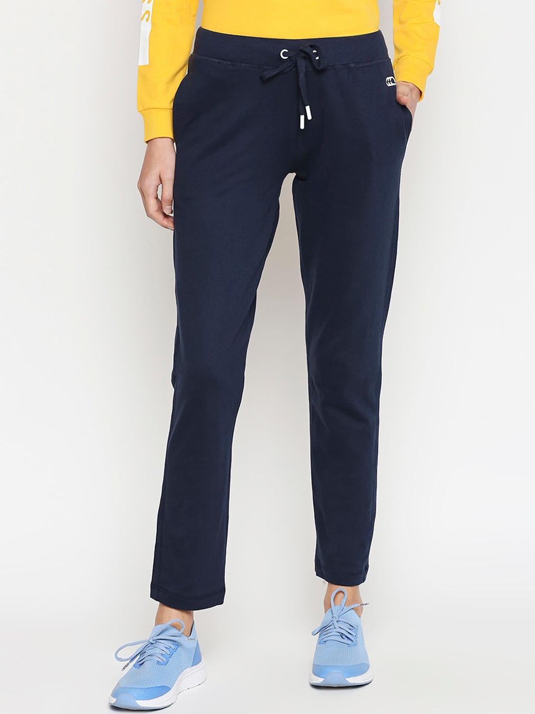 

Ajile by Pantaloons Women Navy Blue Solid Track Pants