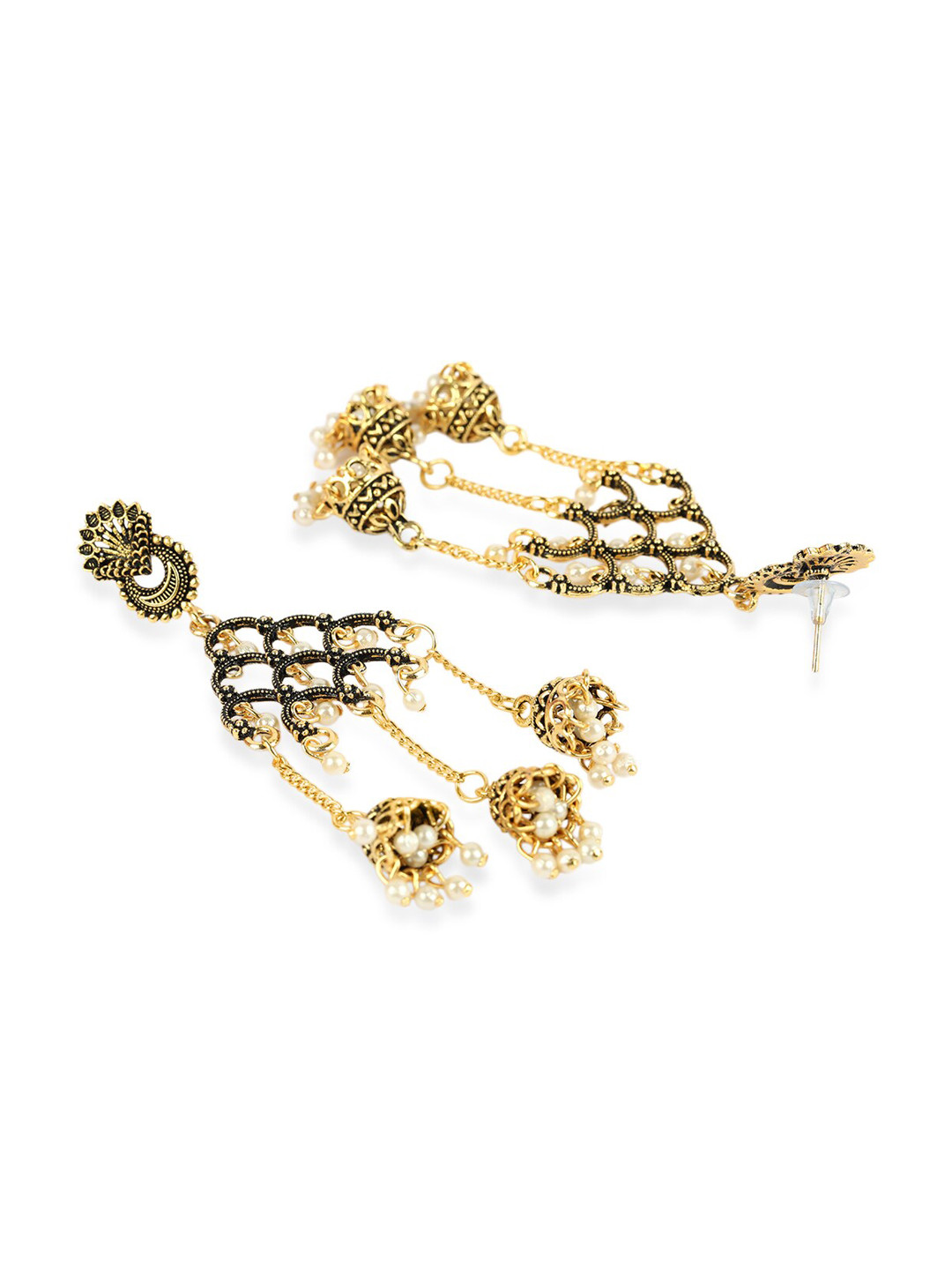 

ANIKAS CREATION Gold-Toned Contemporary Jhumkas