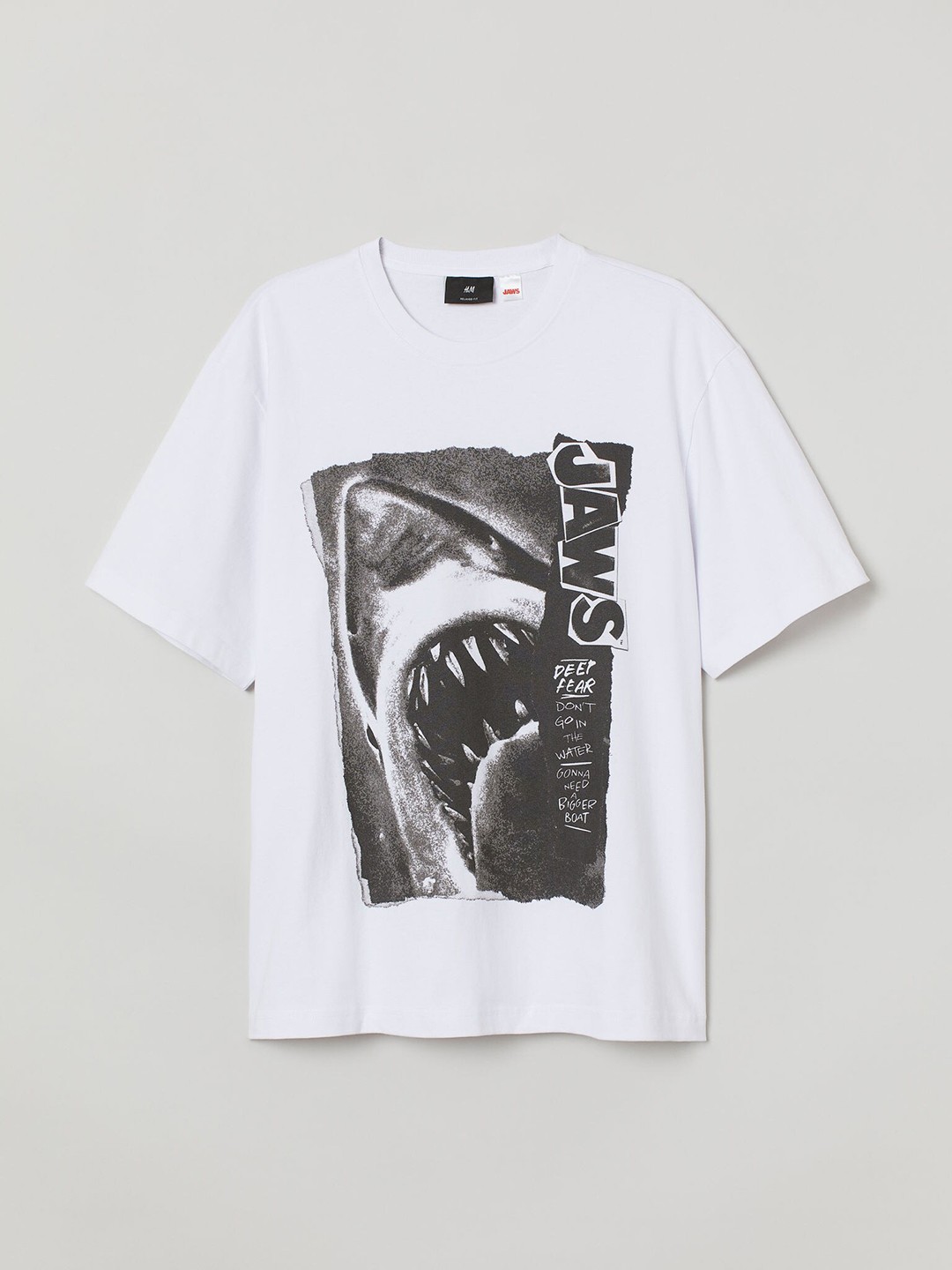 

HM Men Printed Pure Cotton T-shirt, White