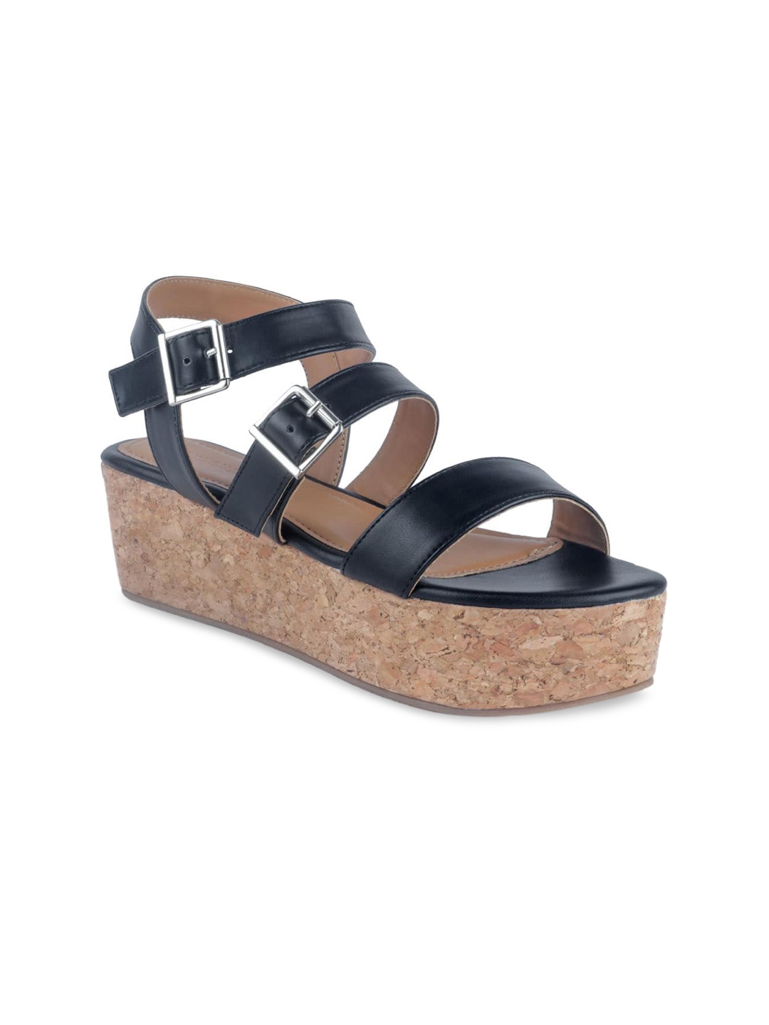 London Rag Women Black Solid Sandals