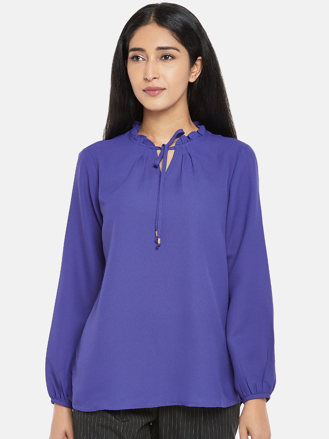 

Annabelle by Pantaloons Women Blue Solid Top