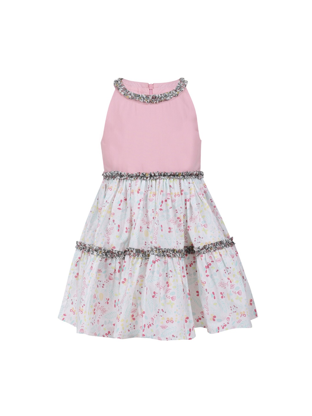 

A Little Fable Girls Multicoloured Printed A-Line Dress, Multi