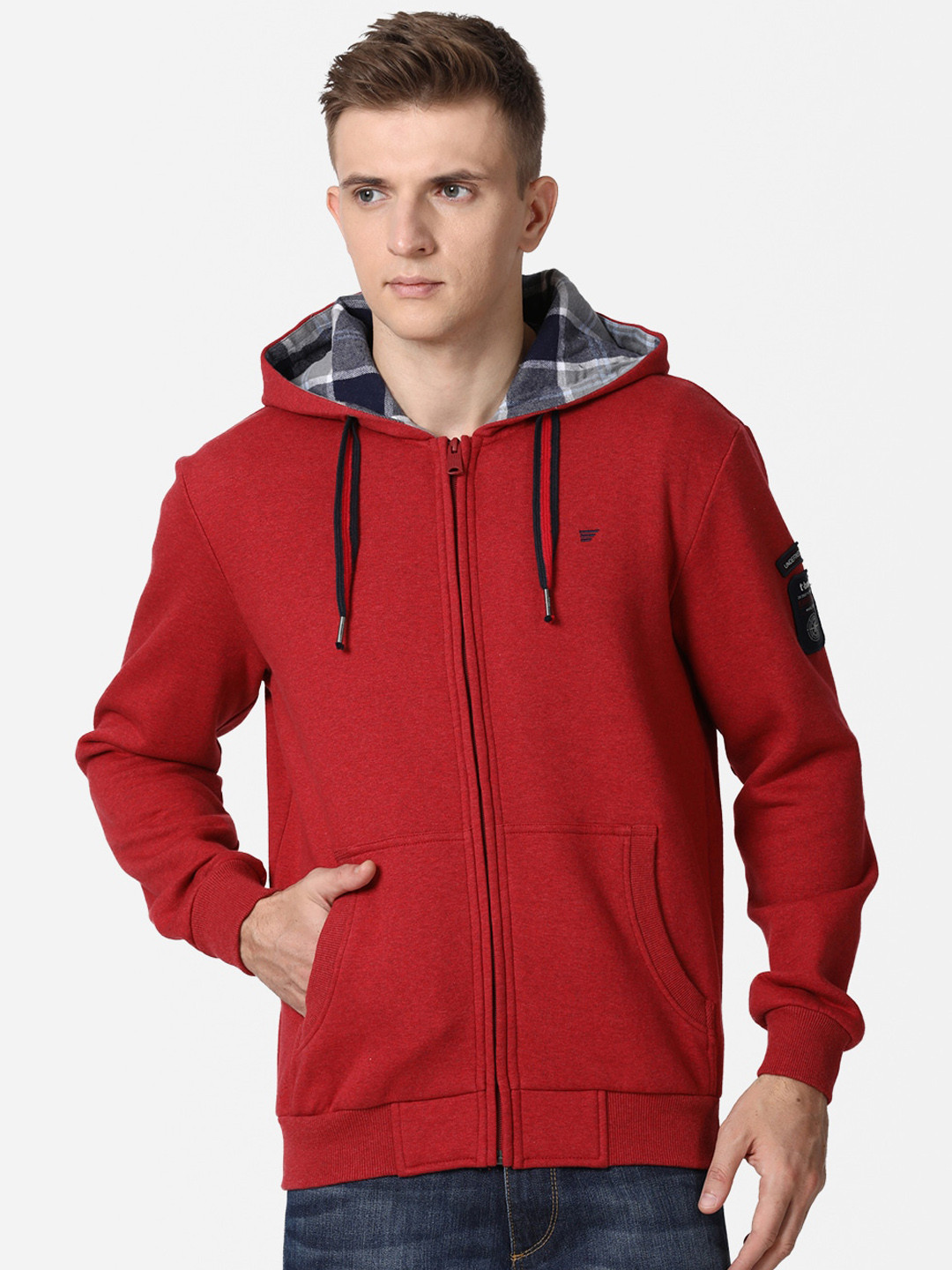 

t-base Men Red Solid Sweatshirt