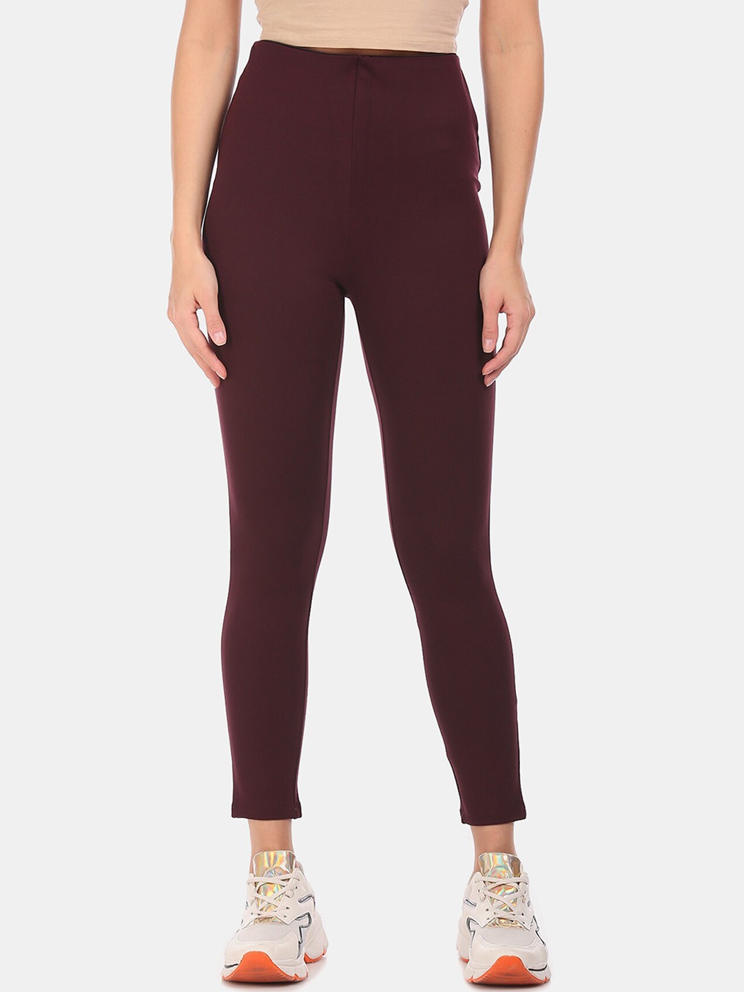 

Newport Women Red Slim Fit Solid Regular Trousers