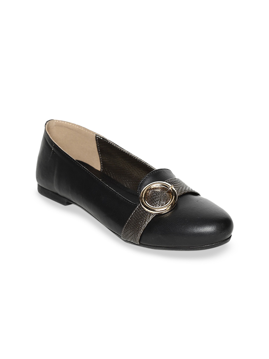 

Monrow Women Black Solid PU Ballerinas