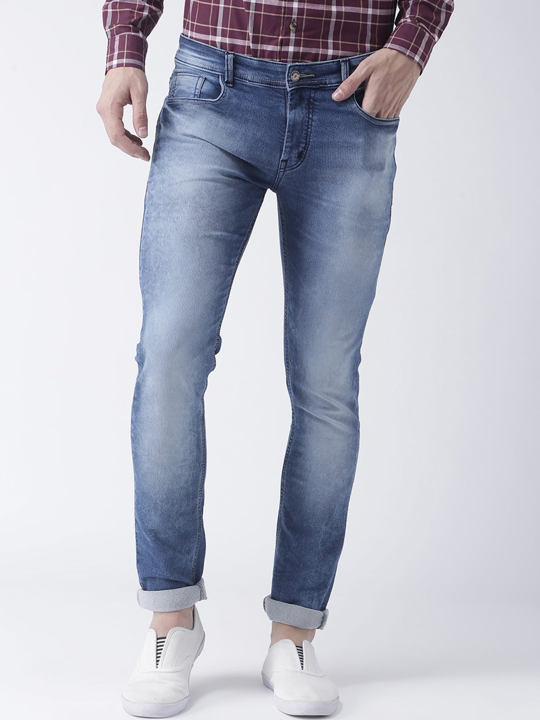

hangup trend Men Blue & Blue Slim Fit Jeans