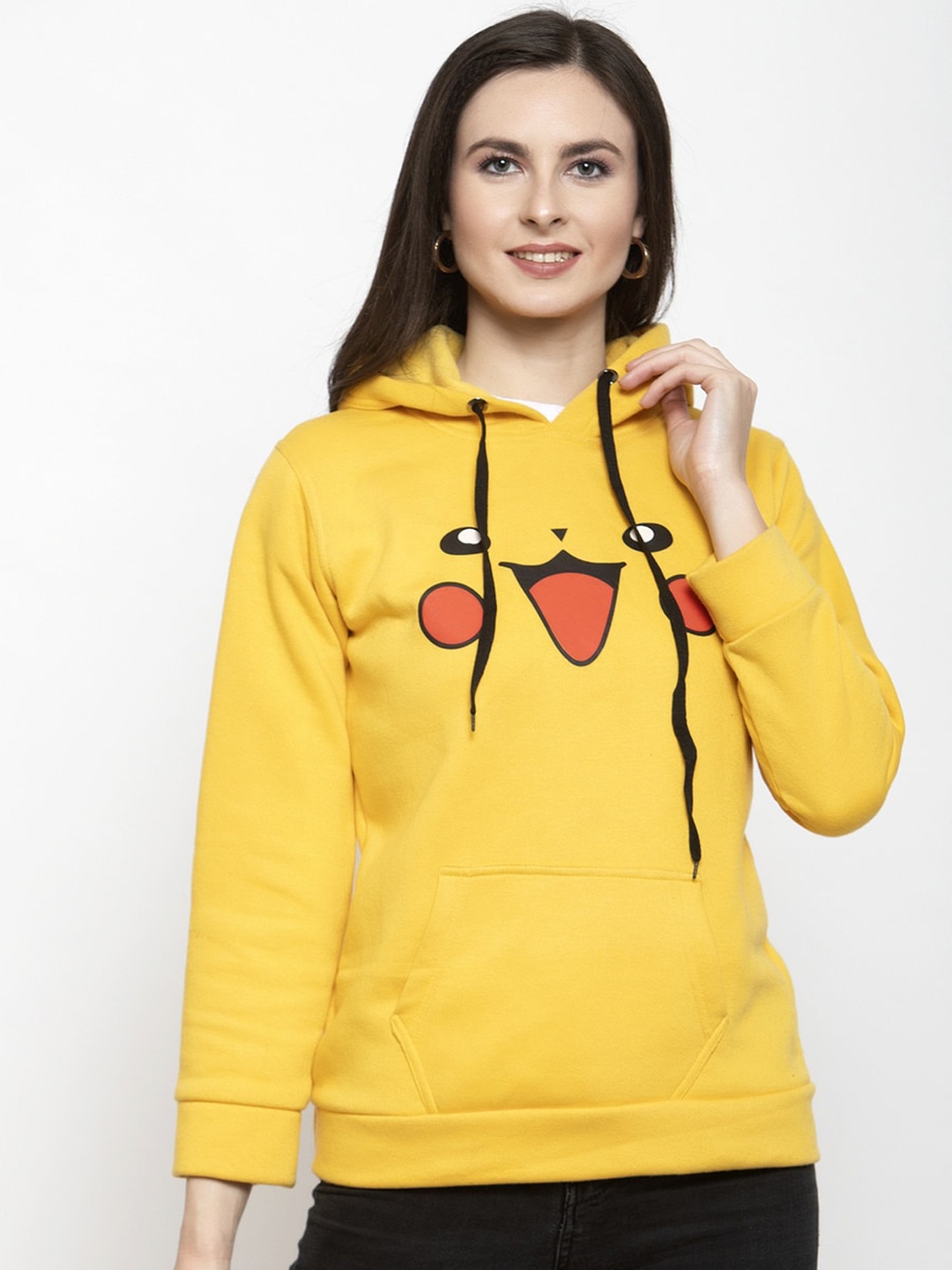 

Purple State Women Yellow Printed Sweatshirt