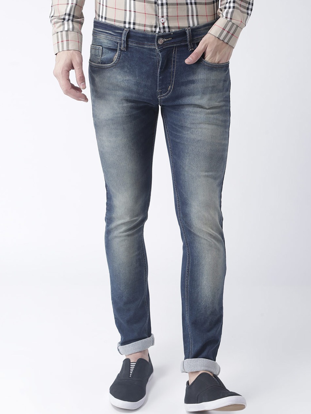 

hangup trend Men Blue & Blue Slim Fit Jeans