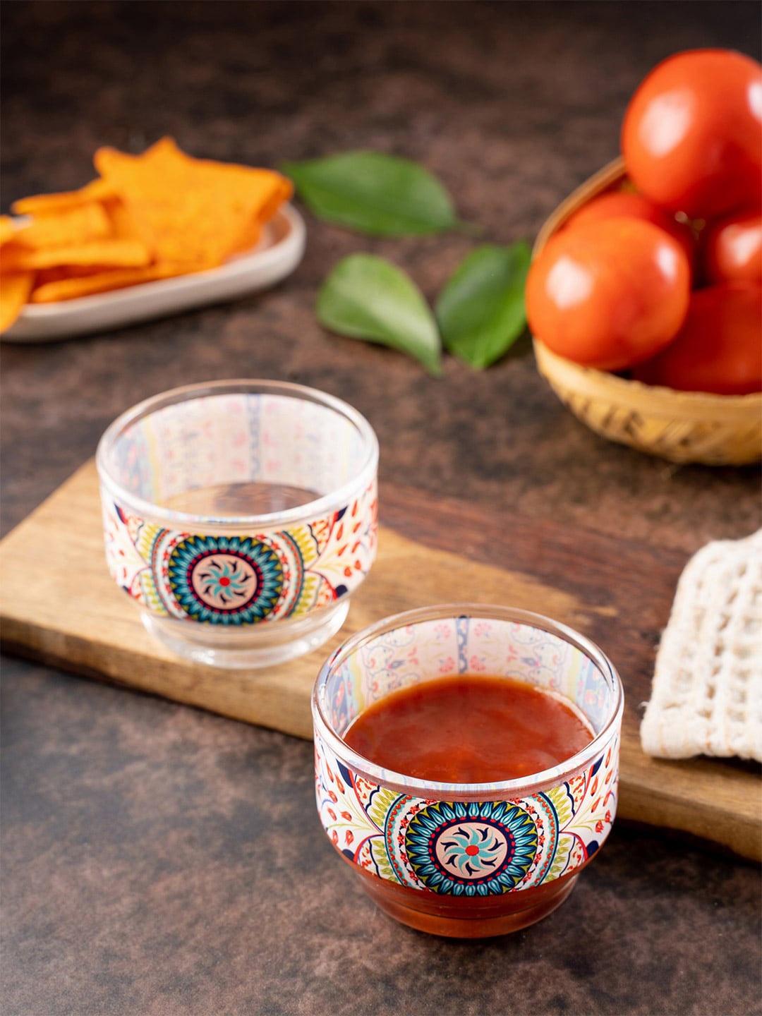 

KOLOROBIA Set Of 2 Multicoloured Printed Turkish Fervor Dip Bowls, Multi