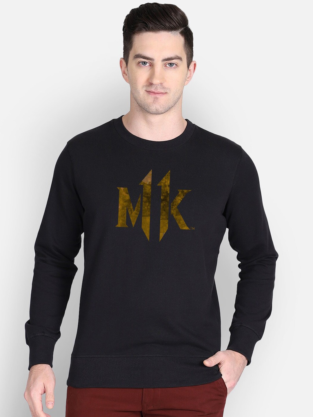 

Free Authority Men Black & Green Mortal Kombat Printed Round Neck T-shirt