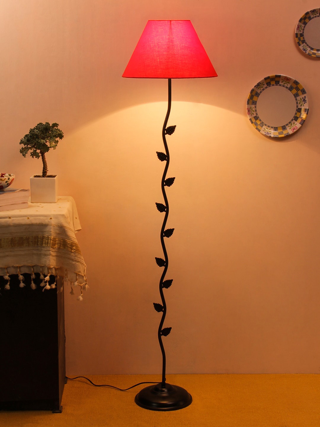 

Devansh Red Solid Conical Novelty Lamp