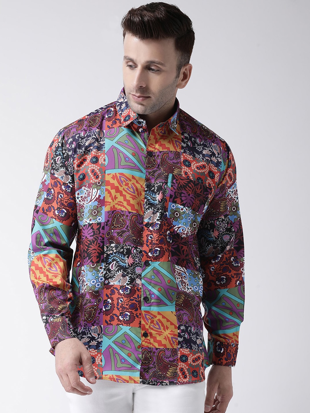 

hangup trend Men Multicoloured & Multicoloured Slim Fit Printed Casual Shirt, Multi
