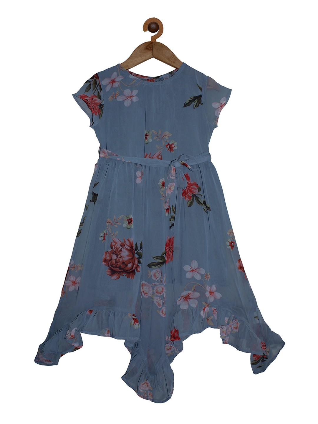 

KiddoPanti Girls Grey Printed Fit and Flare Dress