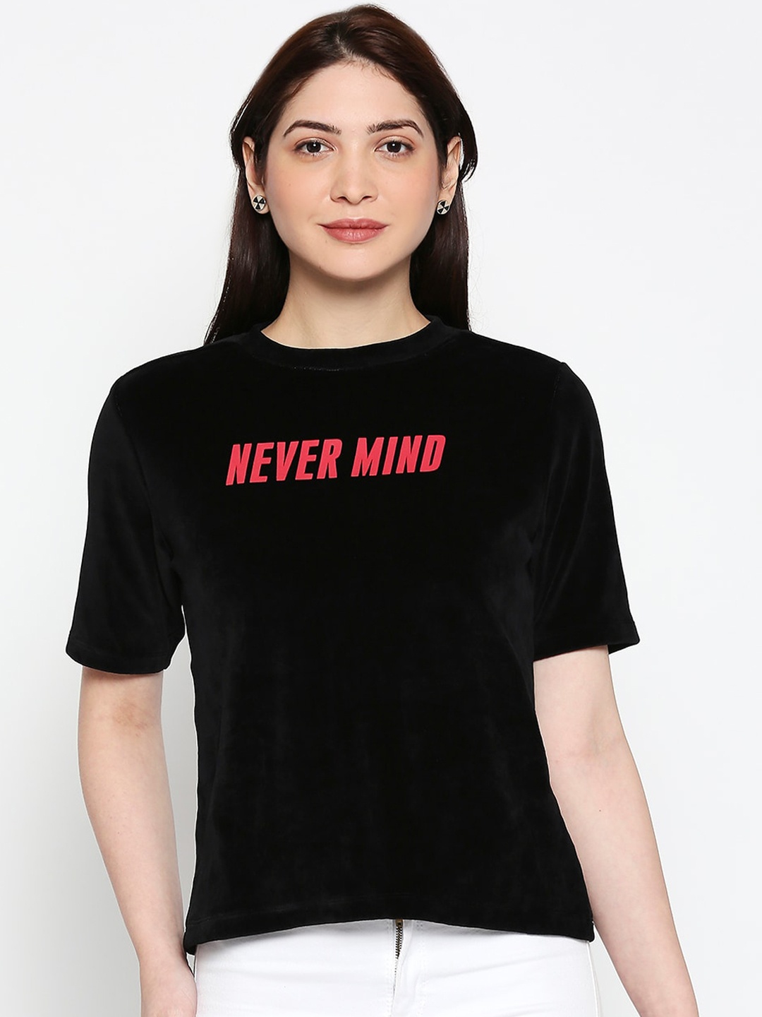 

People Women Black Printed Top