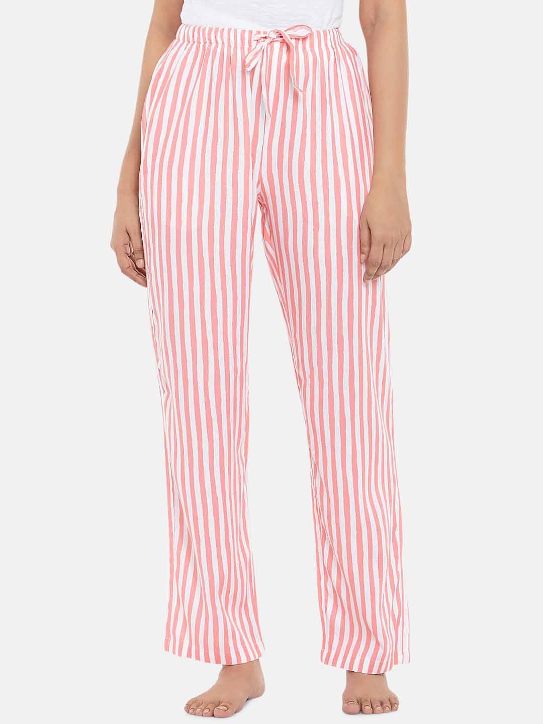 

Dreamz by Pantaloons Women Pink & White Striped Lounge Pants