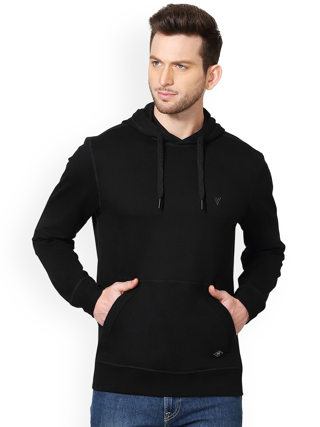 

Van Heusen Men Black Solid Sweatshirt