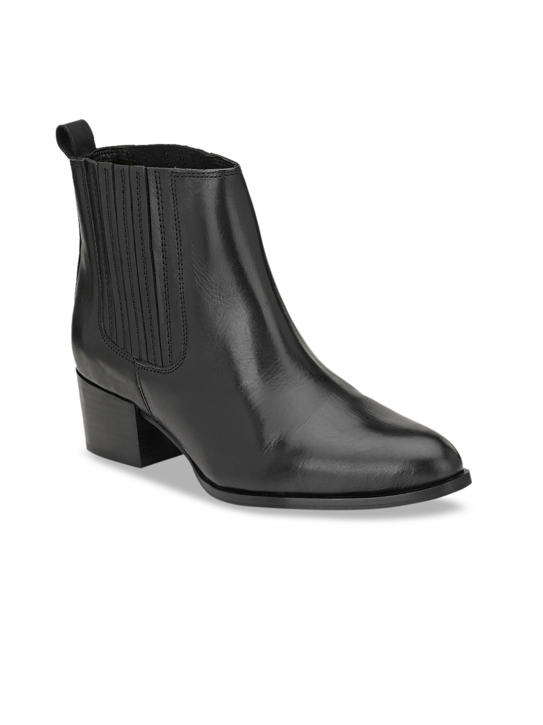 

Delize Women Black Solid Heeled Boots