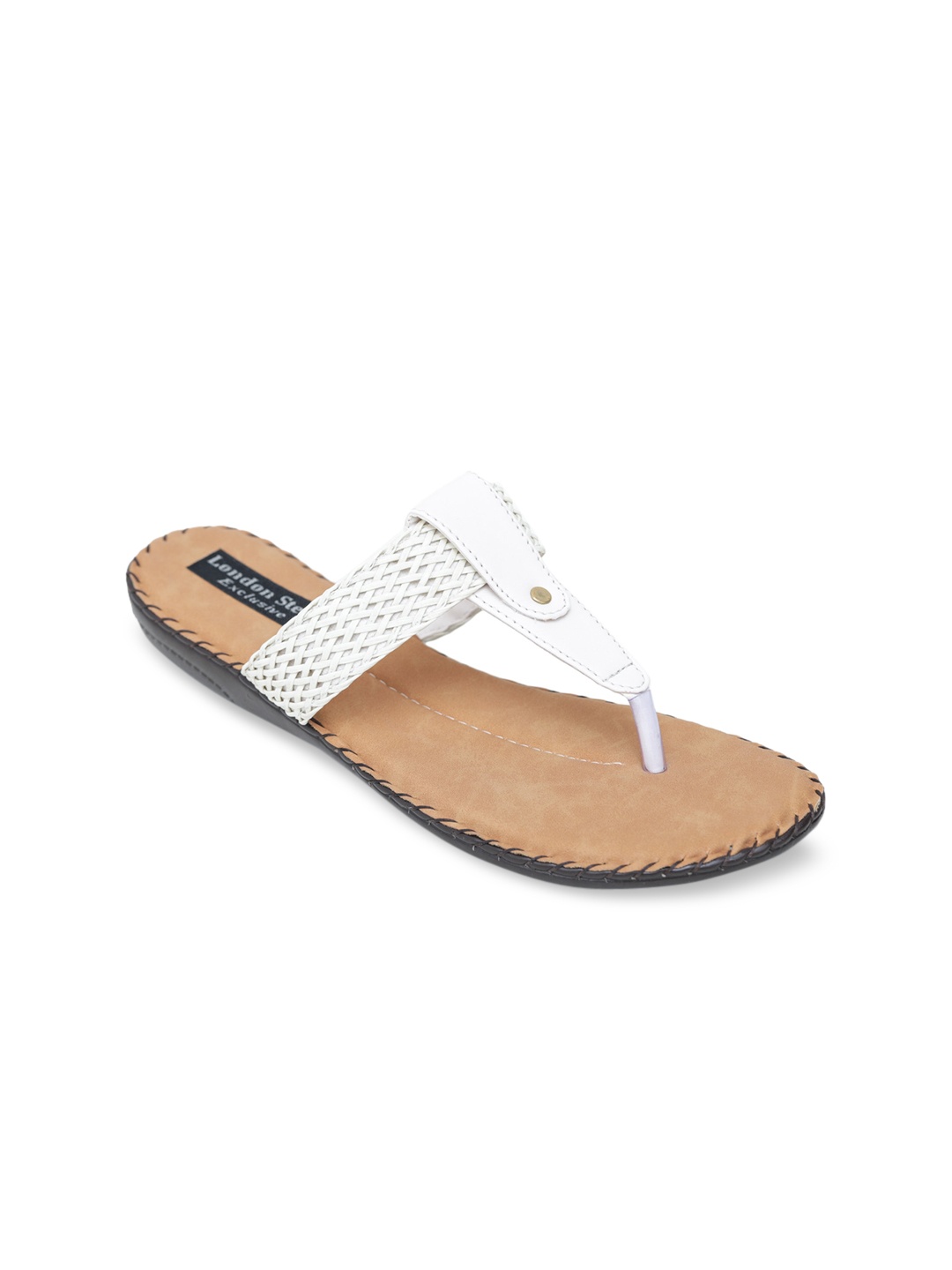 

LONDON STEPS Women White Solid Sandals