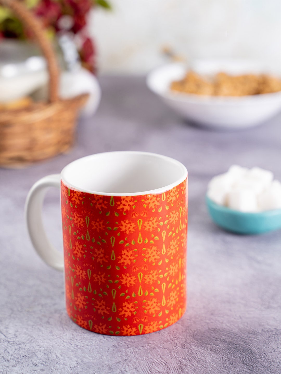 

KOLOROBIA Red & Green Printed Ceramic Babur Inspired Classic Mug