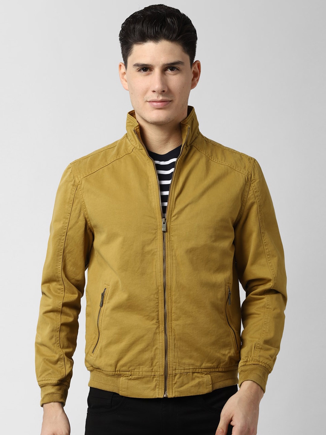 

Peter England Casuals Men Yellow Solid Bomber