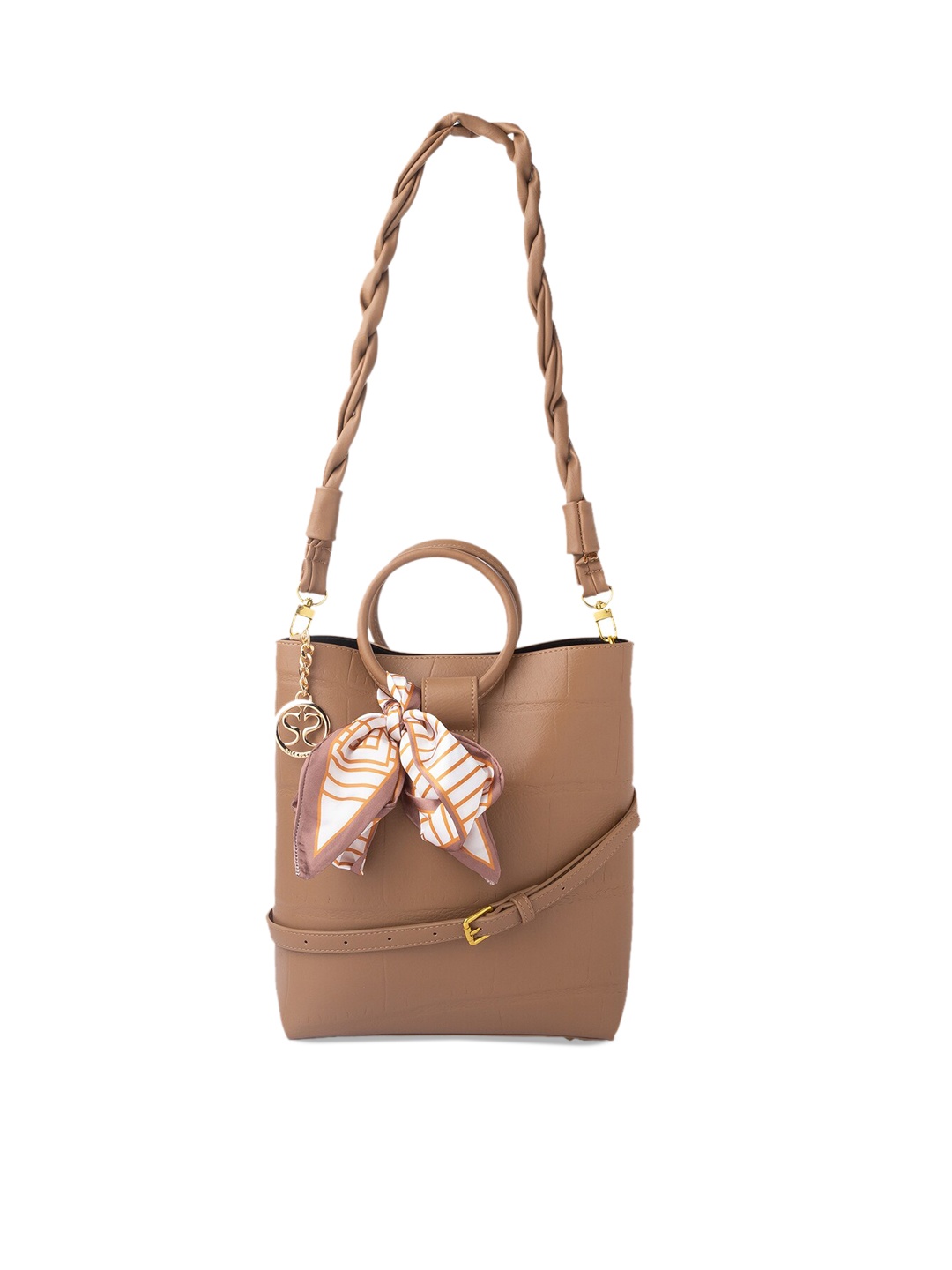 

Sole To Soul Khaki Solid Handheld Bag
