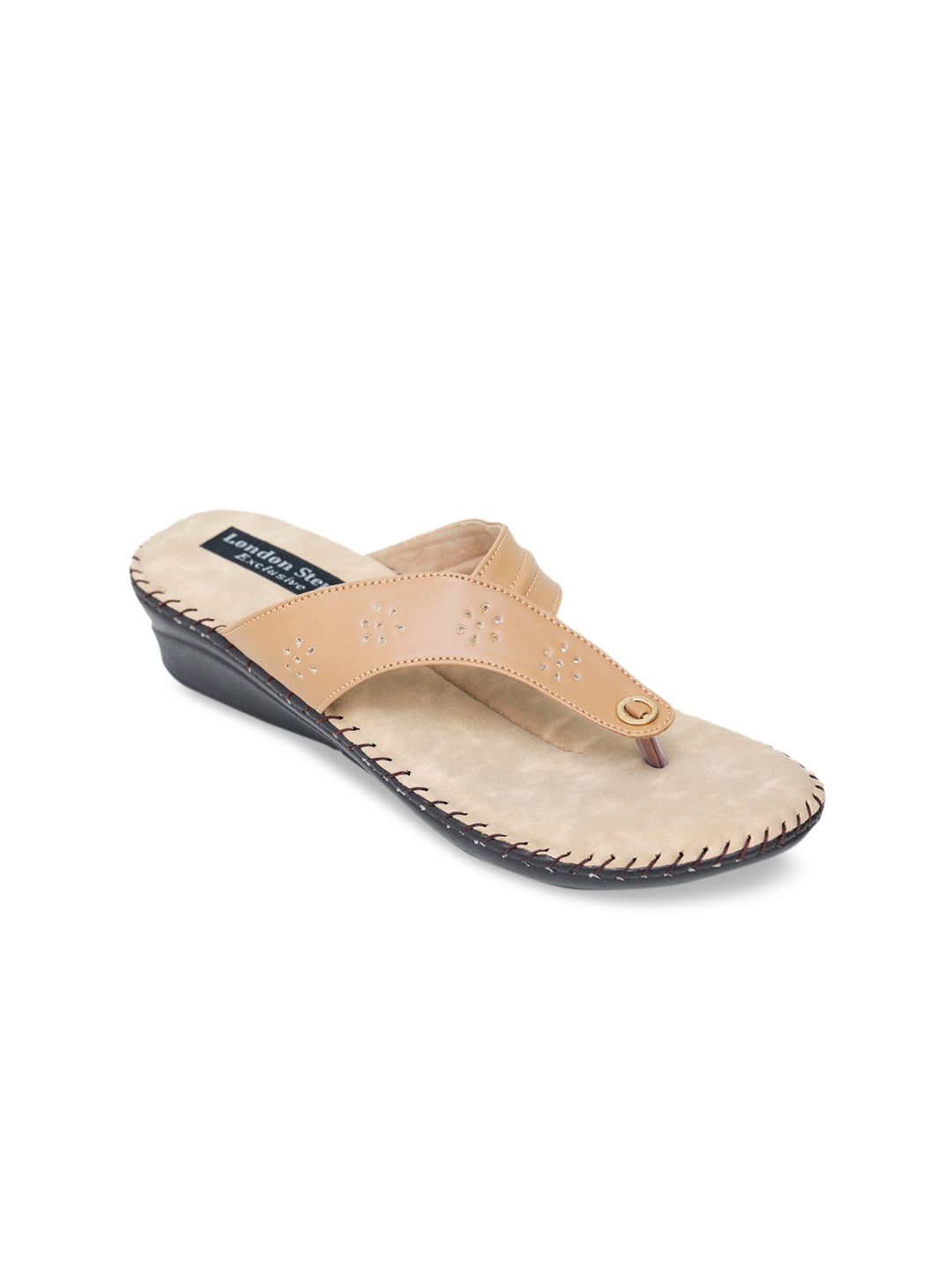 

LONDON STEPS Women Beige Solid Sandals