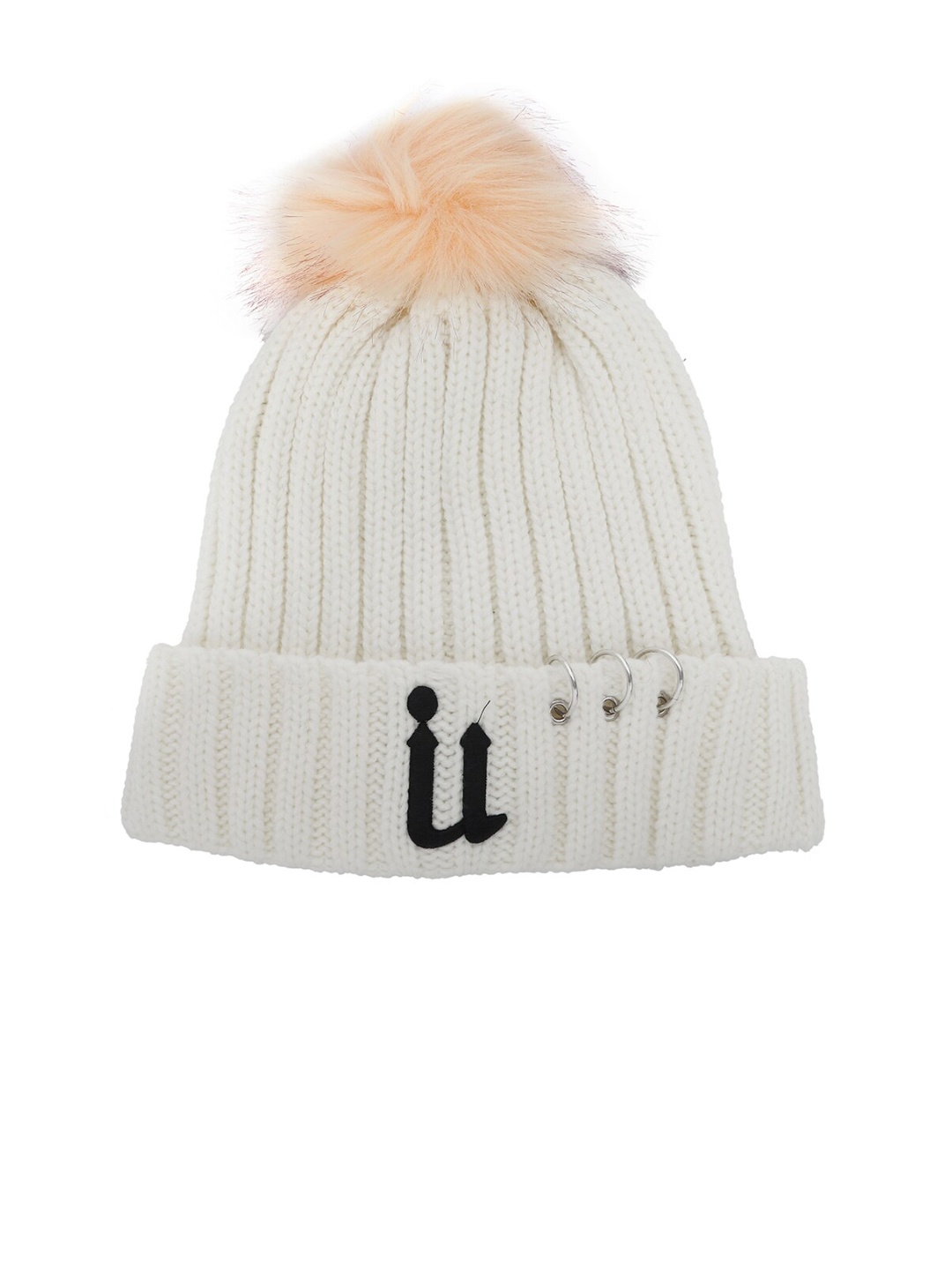 

iSWEVEN Unisex White Self-Design Woven Expandable Beanie