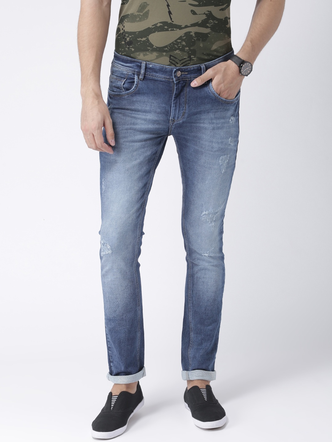 

hangup trend Men Blue & Blue Slim Fit Jeans
