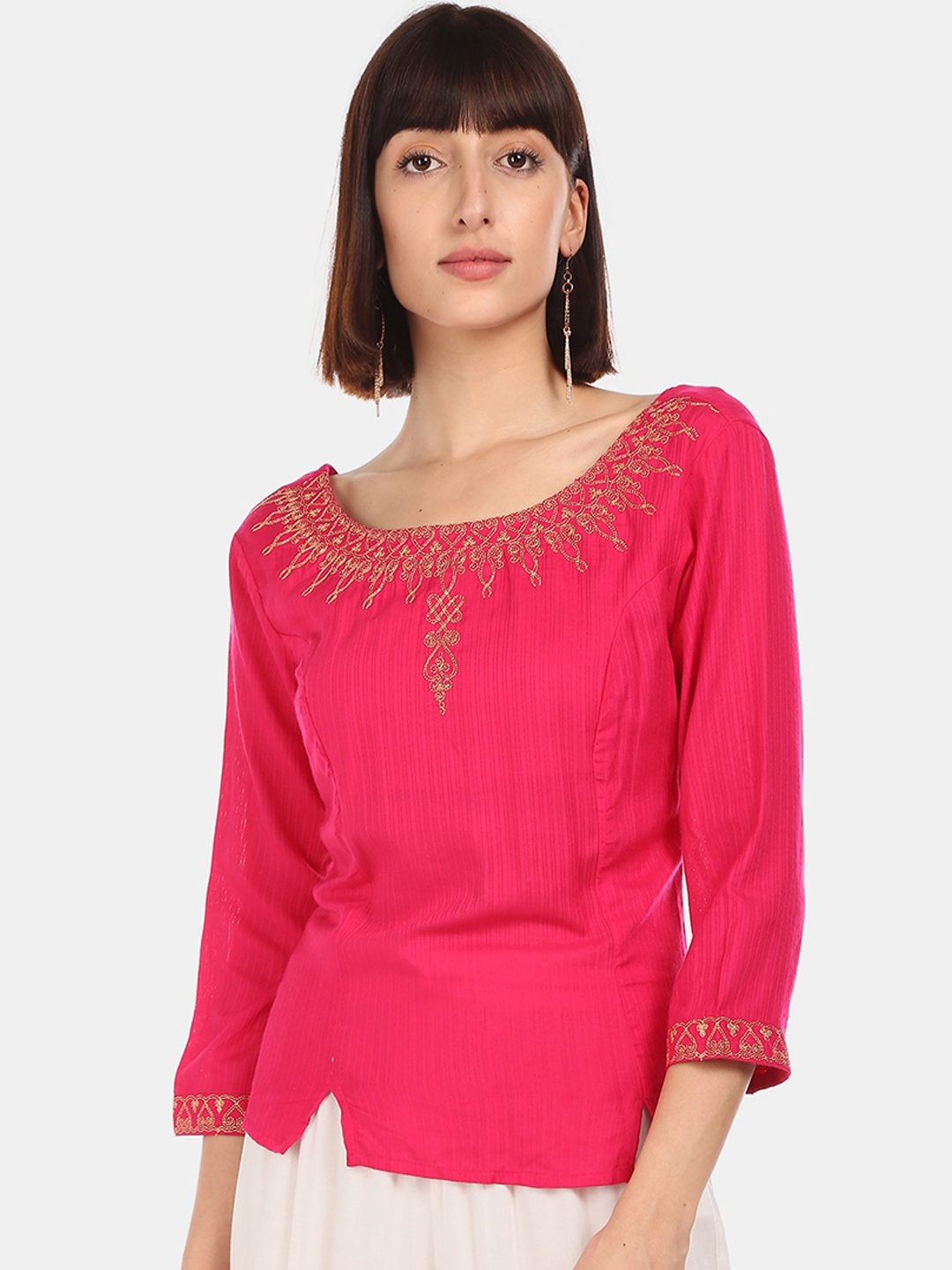 

Anahi Women Pink Solid Top