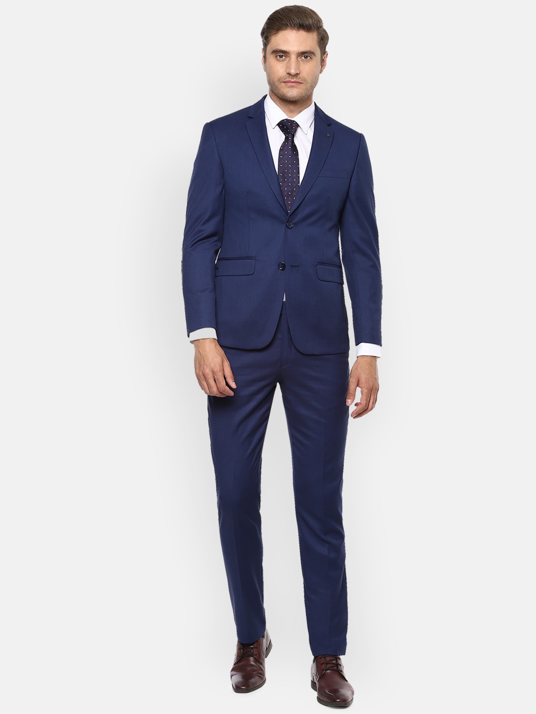 

Louis Philippe Men Navy Blue self-design Slim-Fit Suit